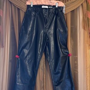 Abercrombie & Fitch Vegan Leather Pants - Black